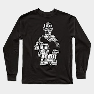 soldier word cloud white Long Sleeve T-Shirt